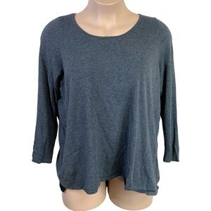 2x Torrid Grey Black Long Sleeve Sweater Knit Black Chiffon Accent Stretch Plus